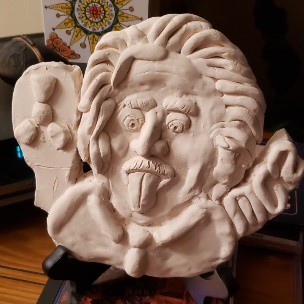 Albert Einstein 3D Plaster Portrait